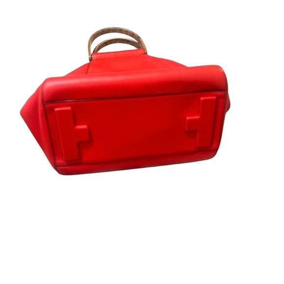 Tory Burch Half Moon Top Handle Bamboo Satchel 2 Way Crossbody Bag Purse - Picture 6 of 12